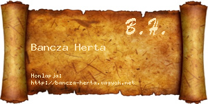 Bancza Herta névjegykártya
